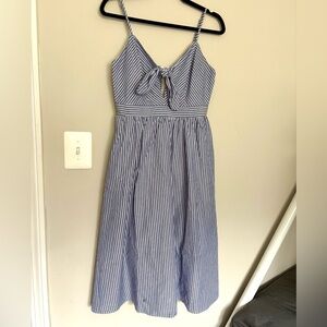 Lulu's Blue & White Striped Tie-Front Sundress